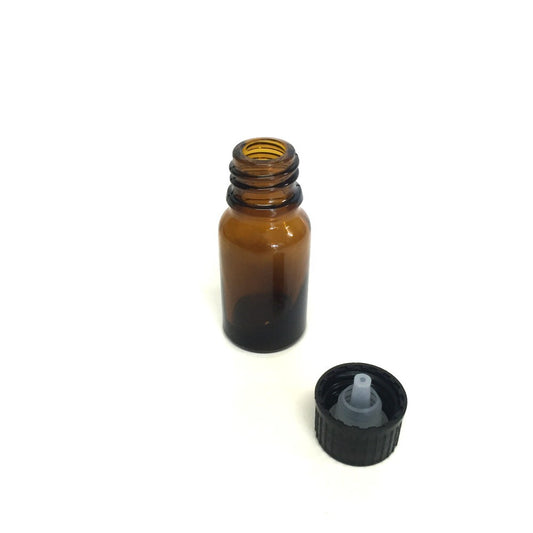 10ml Amber Bottle With Dripolator & Black Cap