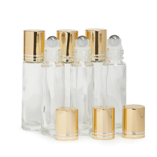 6 x Value Pack 10ml Clear Rollerball Bottles